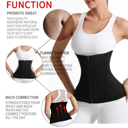 BurVogue Women Waist Trainer Trimmer Corset  Sweat Belly Band Sports Girdle Sauna Suit Waist Trimmer Sweat Bands for Stomach